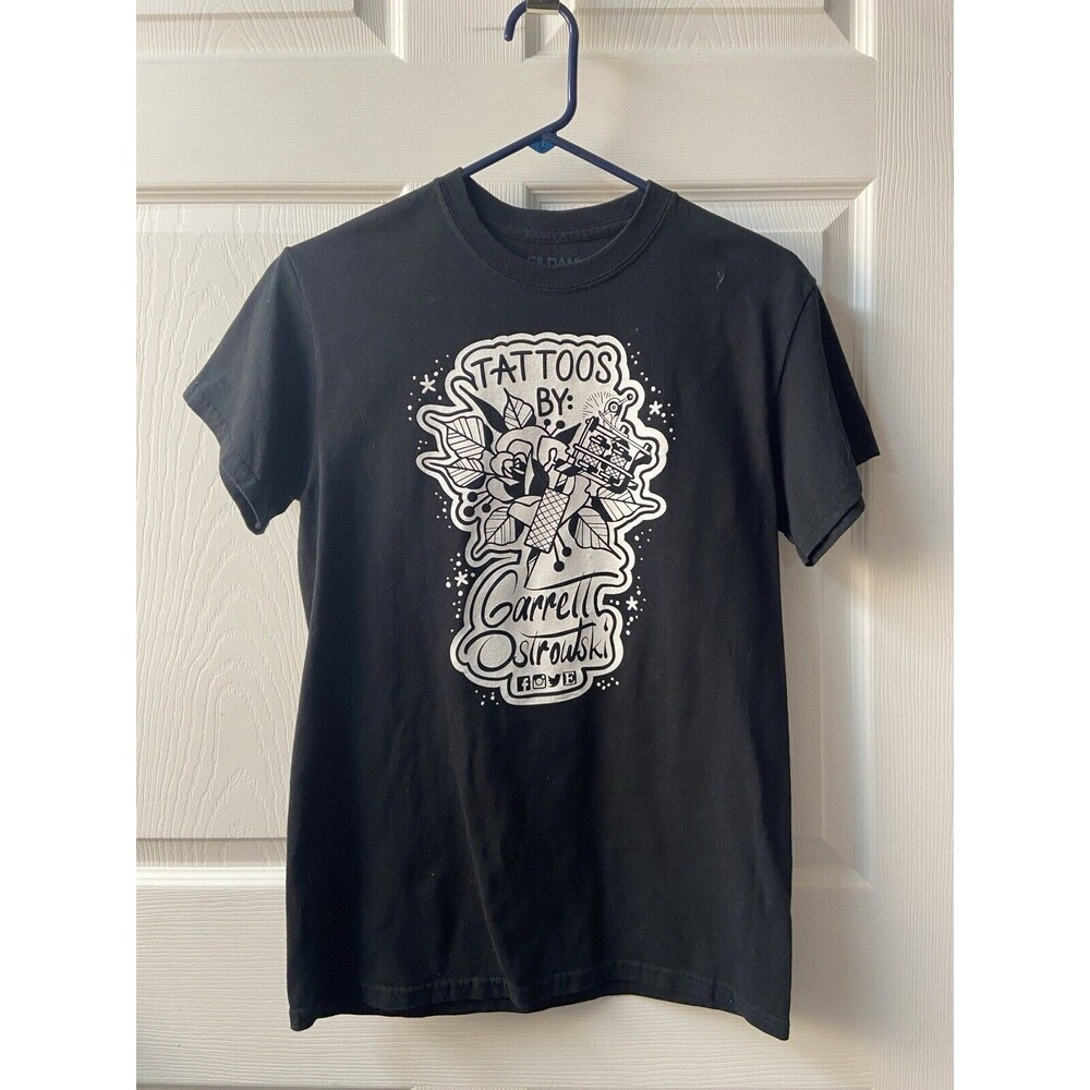 Gildan Tee Unisex Small Black Tatoos by Garrett Ostrowski Crew Neck Short Sleeve